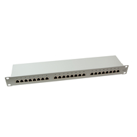 Panneau de brassage LogiLink NP0053 Cat6 S/UTP en acier gris 1U