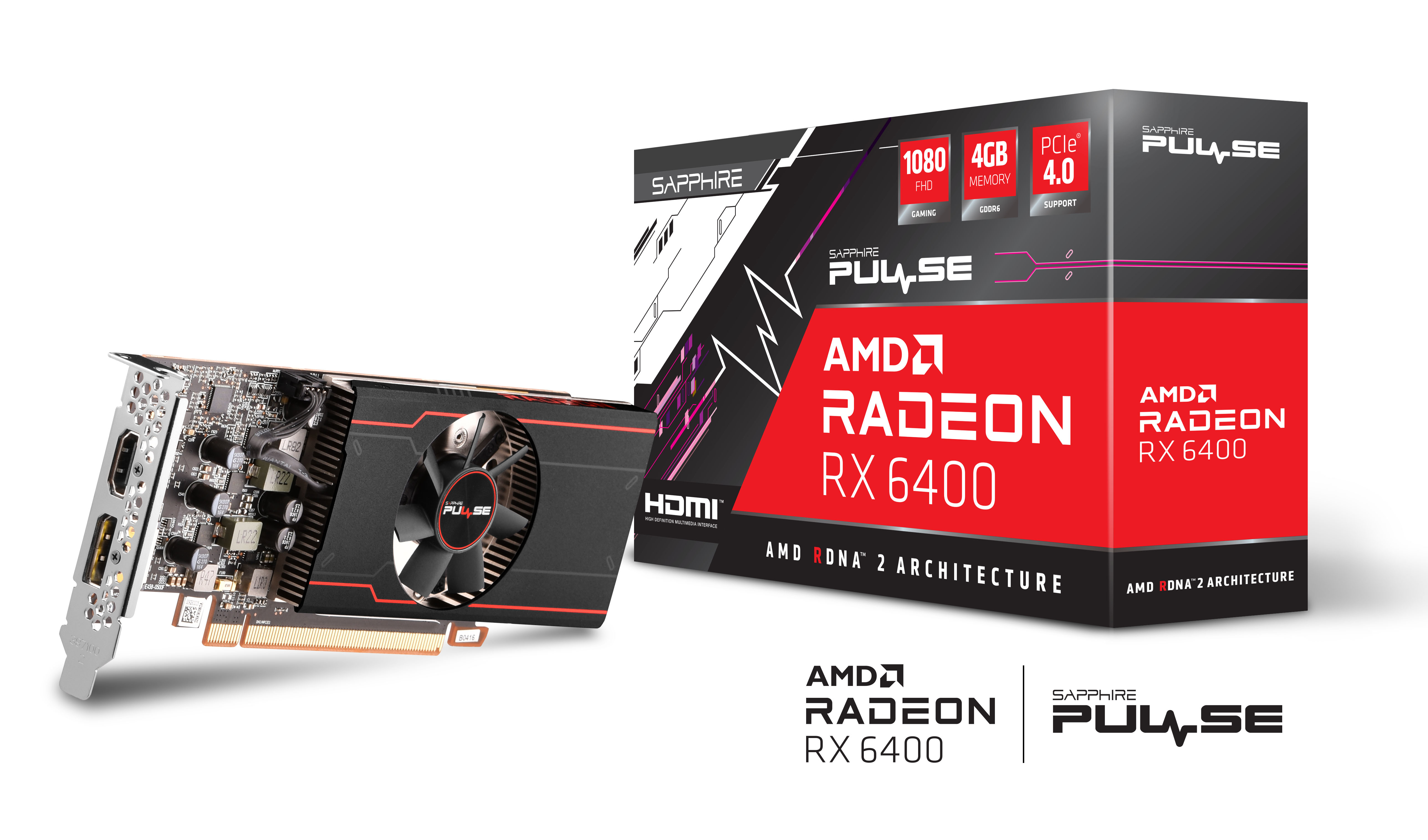 Carte graphique Sapphire RX 6400 4 Go GDDR6 - Compacte et performante