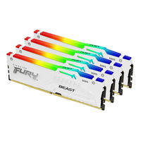 Kingston FURY Beast White RGB 64GB DDR5-6000 CL40 DIMM RAM Kit - KF560C40BWAK4-64