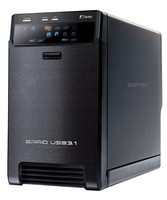 QB-X2U31R Boîtier noir pour disque dur 3,5 pouces (2 x 8,89 cm)