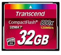 Carte mémoire MLC Transcend CompactFlash 800x 32 Go 120 Mo/s