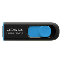ADATA UV128 256GB USB 3.2 Gen 1, 100MB/s, without cover, black/blue - AUV128-256G-RBE