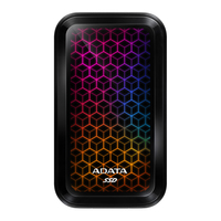 ADATA SE770G 1TB extern RGB SSD, USB 3.2 Gen 2, bärbar - ASE770G-1TU32G2-CBK