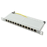 LogiLink NP0068 GbE RJ-45 Gray Metal Patch Panel 0.5U