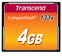 Transcend CompactFlash 133x 4GB 50MB/s MLC Minneskort - TS4GCF133