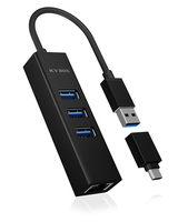 Adaptateur USB 3.0 vers Gigabit Ethernet ICY BOX IB-HUB1419-LAN