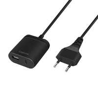 LogiLink PA0256 Adaptateur secteur intérieur 5 V 2,4 A 1,5 m Noir