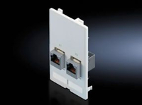 Rittal Interface flap, modular - Panel for flush mounting - RJ-45 X 2 - matt nickel