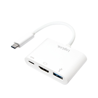 Adaptateur LogiLink USB-C vers HDMI+USB-A 1080p 0,14 m