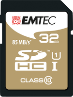 EMTEC ECMSD32GHC10GP - 32 Go - SDHC - Classe 10 - 85 Mo/s - 21 Mo/s - Noir, Marron