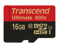 Transcend microSDHC 16GB Klass 10 UHS-I 600x 90MB/s - TS16GUSDHC10U1