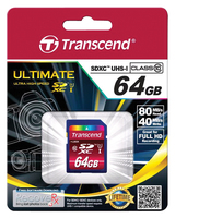 Transcend SDXC 64GB Class 10 30MB/s Memory card