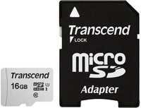 Transcend microSDHC 300S 16GB 95MB/s Klass 10 Adapter - TS16GUSD300S-A