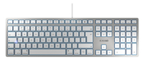Clavier filaire Cherry KC 6000 SLIM pour Mac - Argent/Blanc - USB (QWERTY - Royaume-Uni) - Taille standard (100 %) - USB - QWERTY - Argent