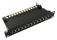 Panneau de brassage LogiLink NP0046 10GbE Cat6a en acier noir