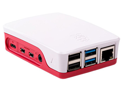 Raspberry Pi-etui til Pi 4 Model B Rød/Hvit - RPI4-CASE-RW