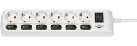 Brennenstuhl 1153110126 - 2 m - 6 AC outlets - 1153110126