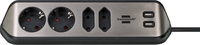 Brennenstuhl 1153590410 Multiprise 4 prises 2m IP20 noir/argent