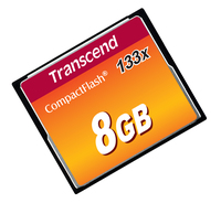 Transcend CompactFlash 133x 8GB 50MB/s MLC Memory Card - TS8GCF133