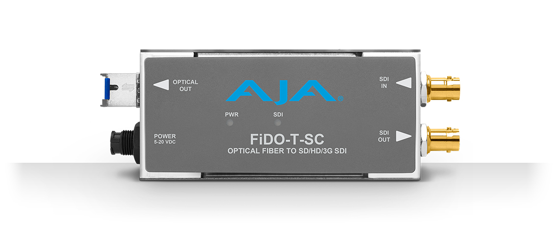 Convertisseur AJA FiDO-T-SC SDI vers fibre, sortie SDI en boucle