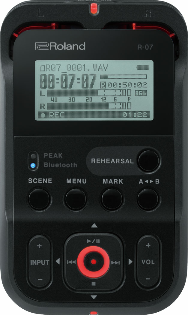 Roland R-07-BK - 4500 ? - 24 bit - 96 kHz - 20 - 40000 Hz - Black - 61 x 103 x 26 mm