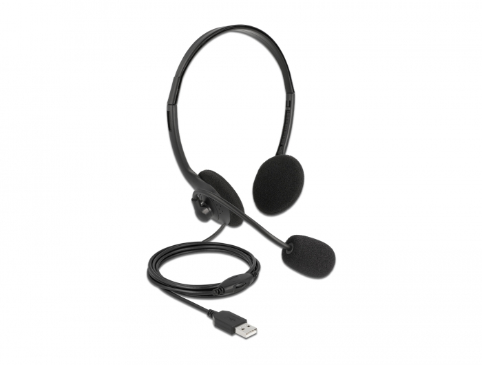 Delock 27178 - USB-Stereo-Headset mit LautstÃ¤rkeregler ultra-leicht - 27178