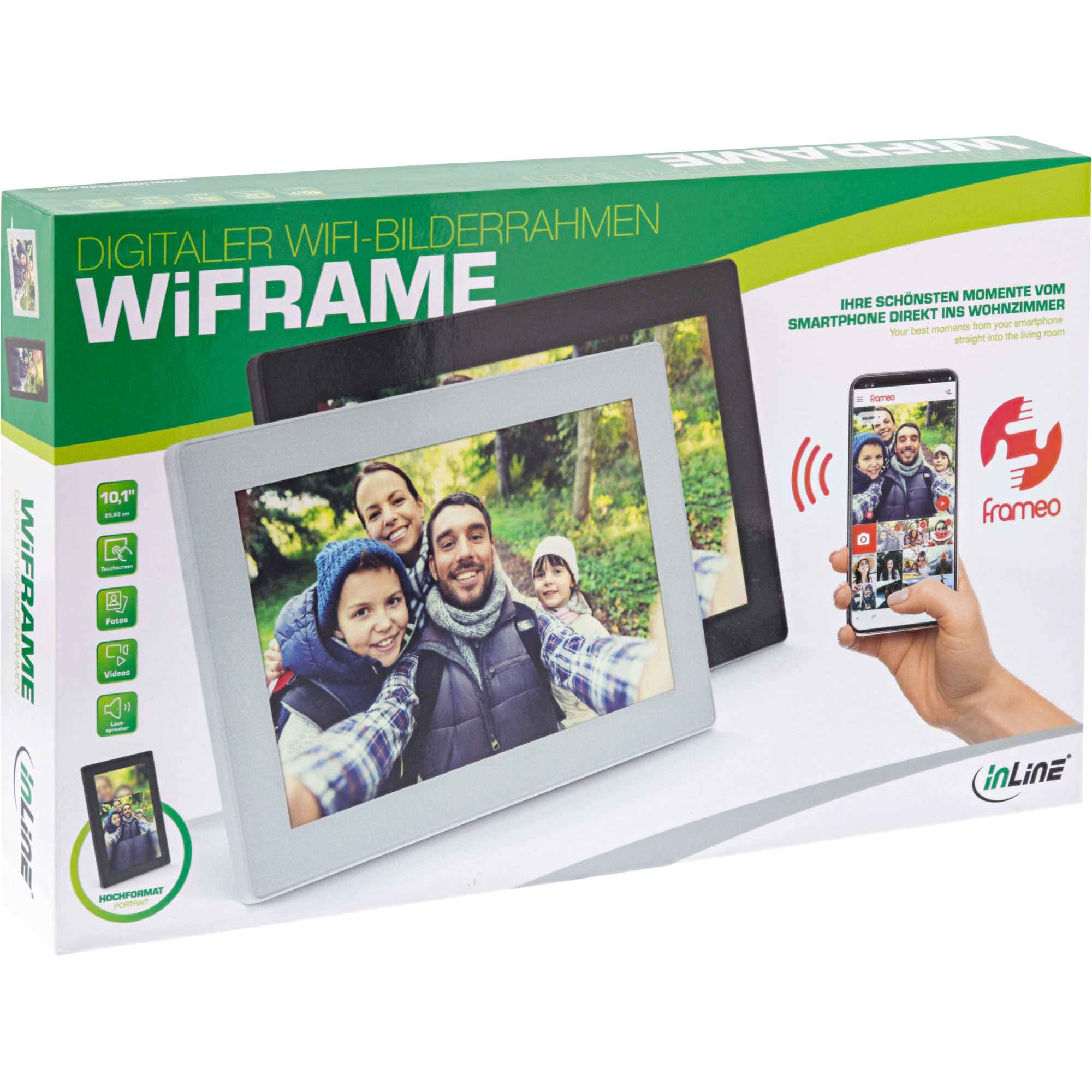 InLine WiFi Digital Photo Frame 10.1" IPS Touch White