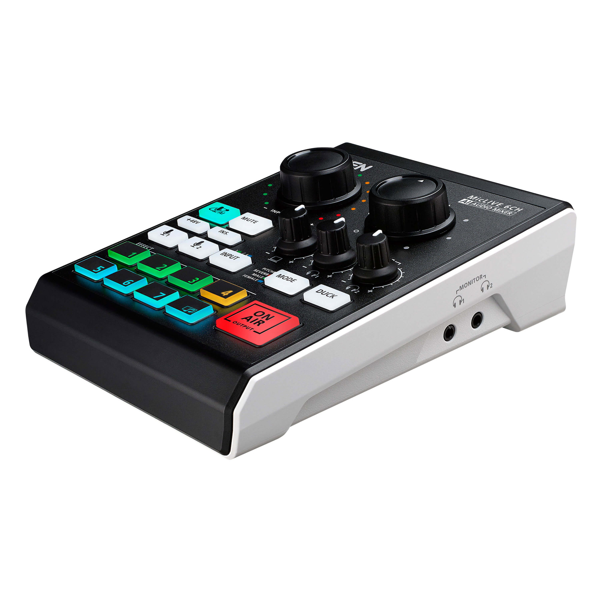 Mixeur audio IA pour podcast ATEN UC8000 MicLIVE 6 canaux