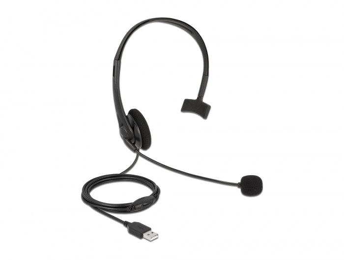 Delock 27177 - Casque mono USB avec contrôle du volume ultra-léger