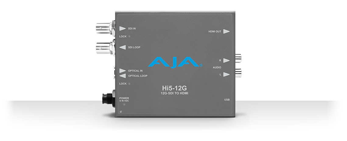 AJA Hi5-12G 12G-SDI till HDMI 2.0-omvandlare, 4K - HI5-12G
