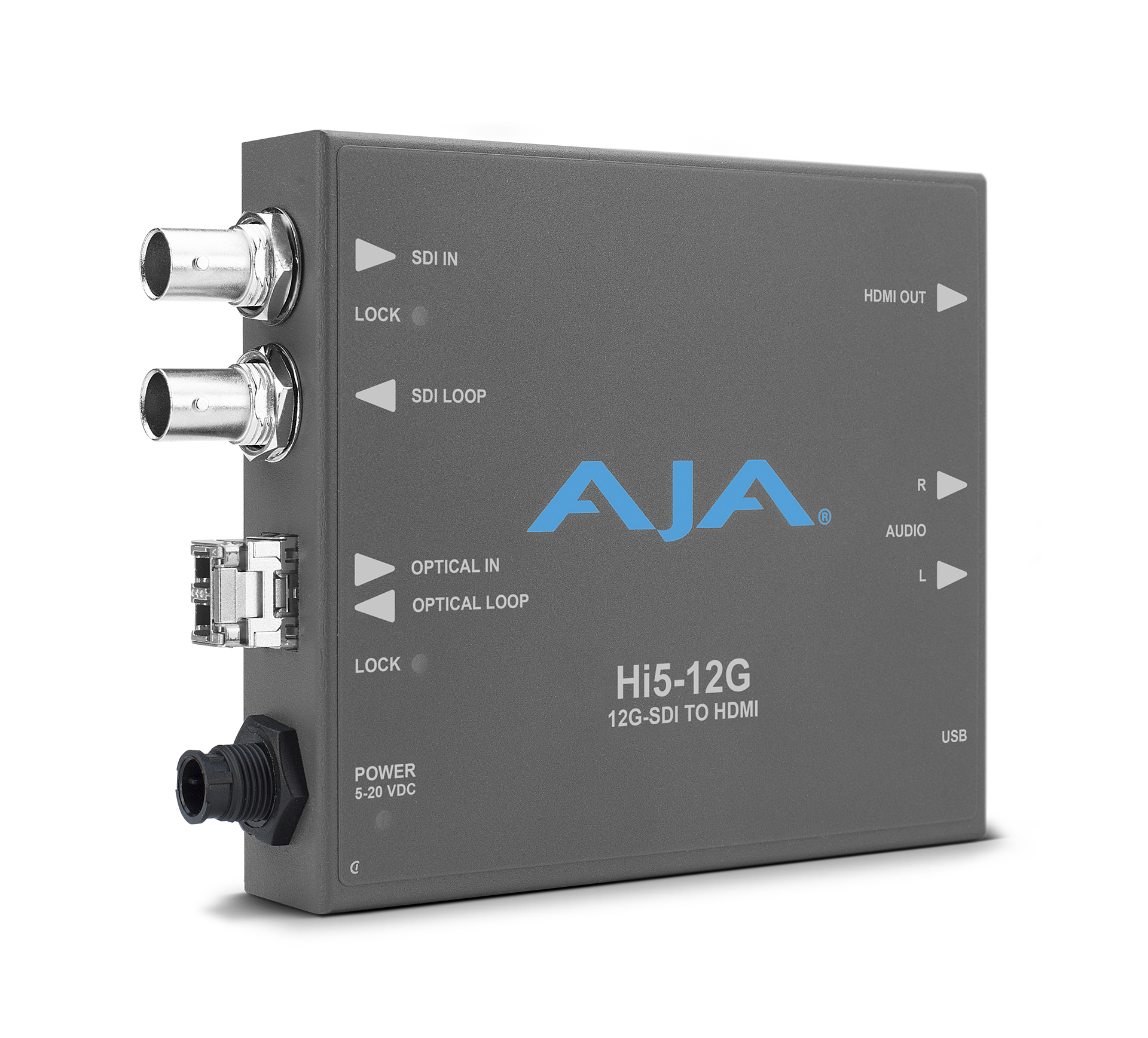 AJA HI5-12G-R 12G-SDI to HDMI Converter, Grey