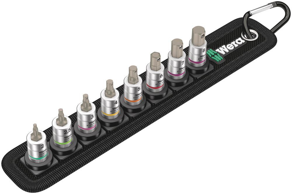 Jeu de douilles Wera Belt A 2 - 1/4" - Métrique - 8 têtes - 3, 4, 5, 6, 7, 8 mm