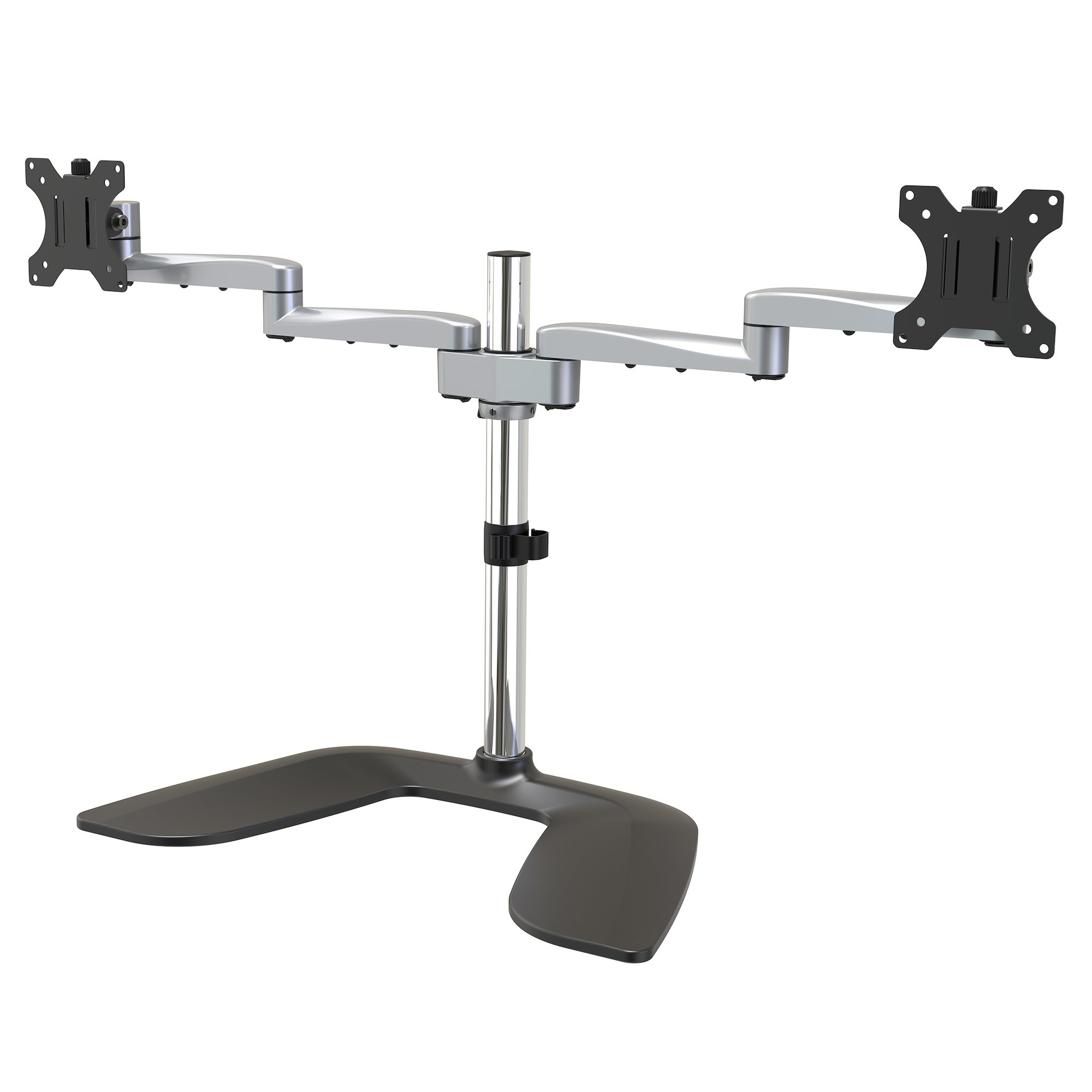 StarTech ARMDUALSS Dual Monitor Stand - Articulating Arms - Height Adjustable - For VESA Monitors up to 32 "- Steel & Aluminum - Setup for 2 Monitors - Plastic, Aluminum, Steel - Black, Silver - Screen size: 81.3 cm (32") - Desk - ARMDUALSS
