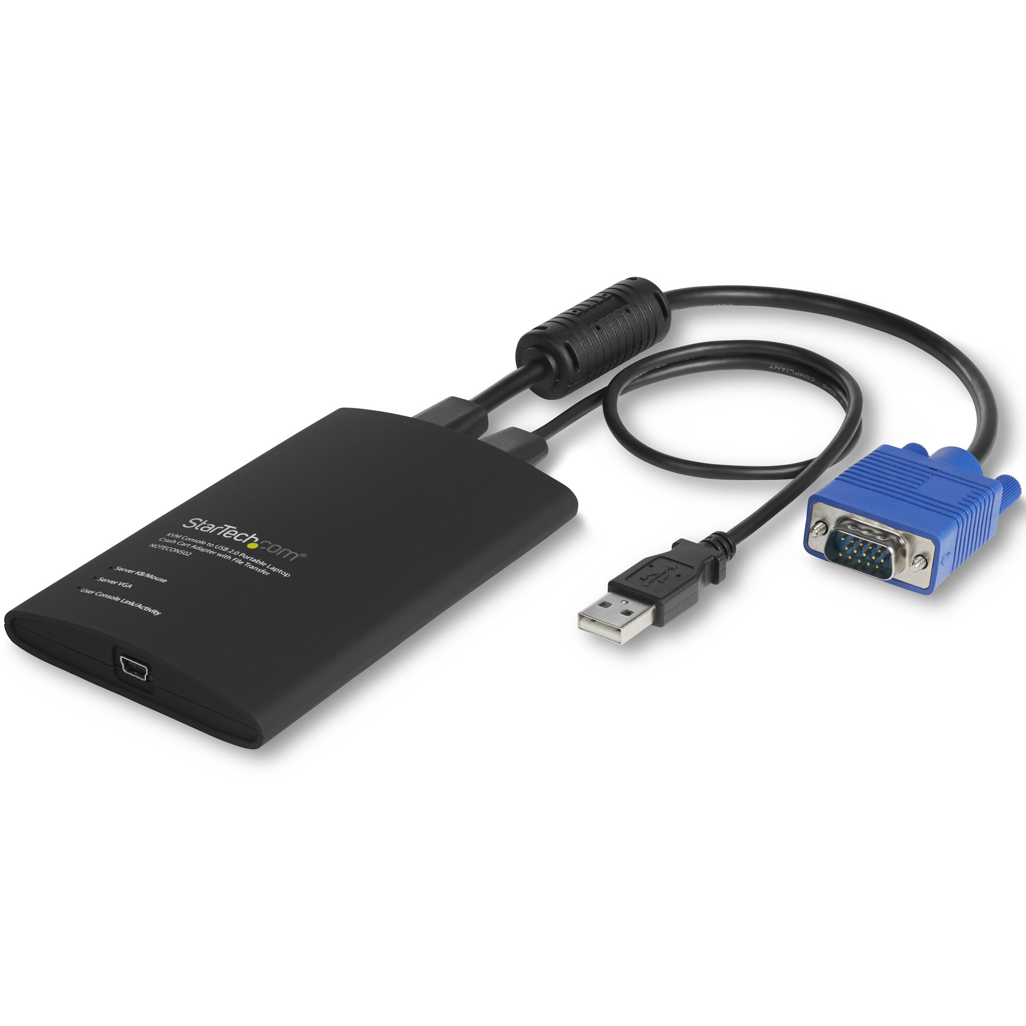 StarTech USB 2.0 KVM Console - Mobile Laptop Crash Cart Adapter with Data Transfer and Video Recording - Portable USB KVM Console - KVM Switch - 1 Port - NOTECONS02