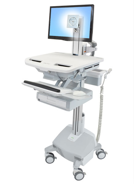 Ergotron StyleView - Chariot multimédia - Aluminium - Gris - Blanc - Aluminium - Plastique - Acier zingué - Écran plat - 15 kg - 55,9 cm (22")