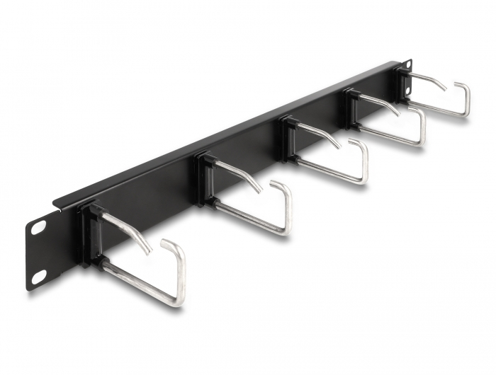 Delock 66918 - Panneau de gestion des câbles - Noir - Métallique - Métal - 1U - Chine - 48,3 cm (19")