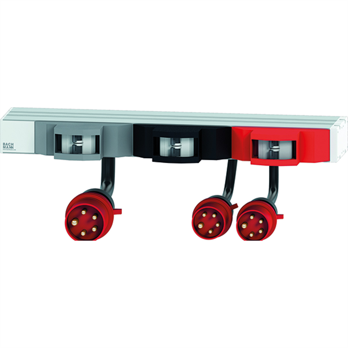 Bachmann 19" 1HE FuseBox 6 x LS C16AStrom 32A CEE