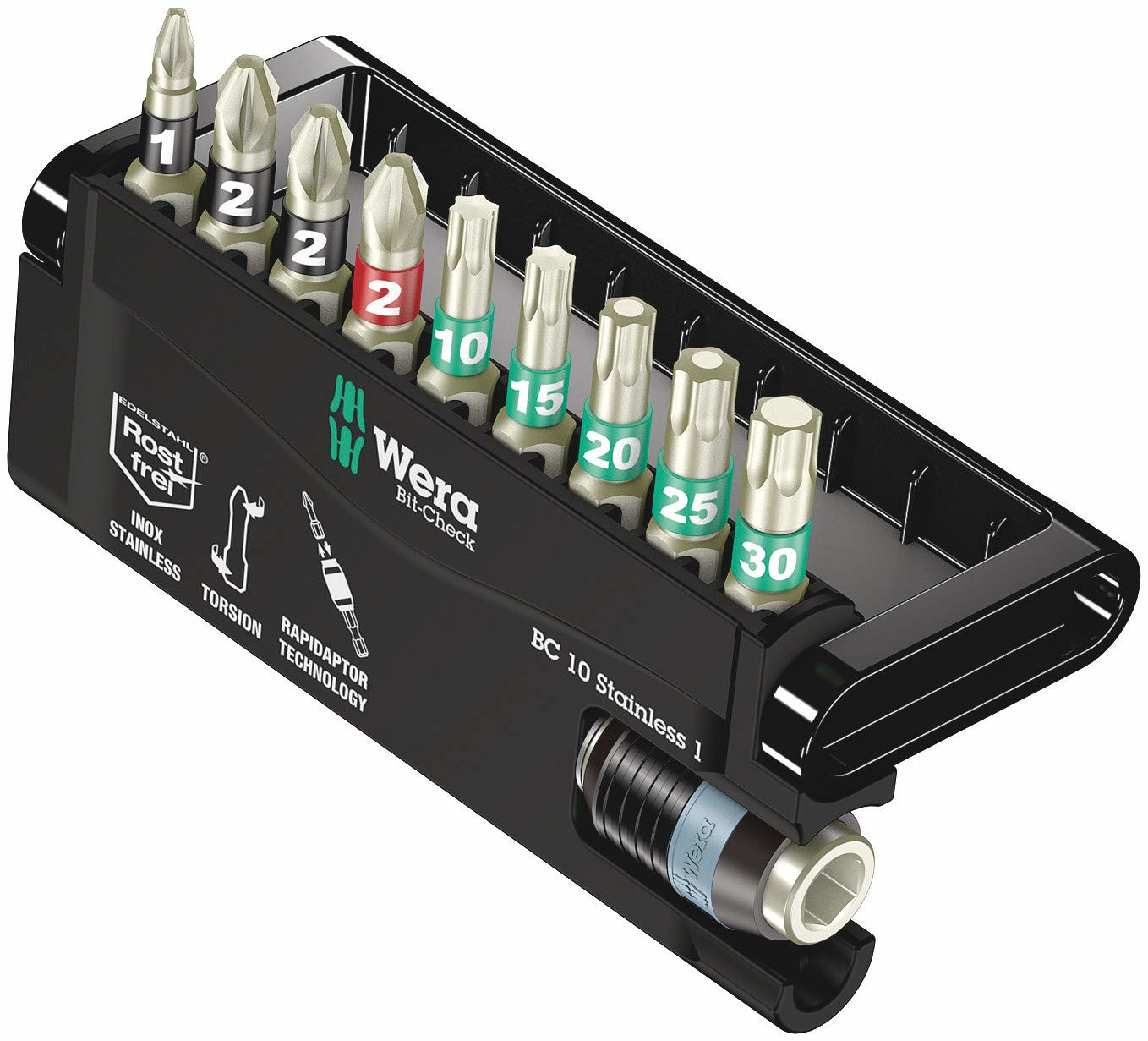 Wera Bit-Check 10 Stainless 1 - Jeu d'embouts de tournevis - 10 pièces.