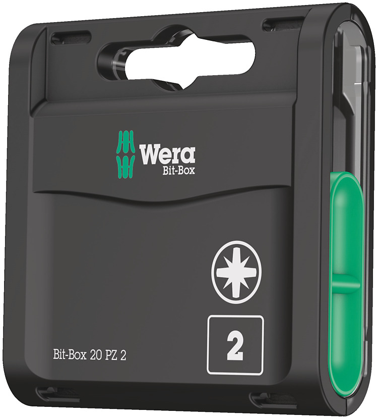 Boîte d'embouts Wera 20 pièces - 15 pièces - Pozidriv - PZ 2 - Plastique - 2,5 cm - Plastique