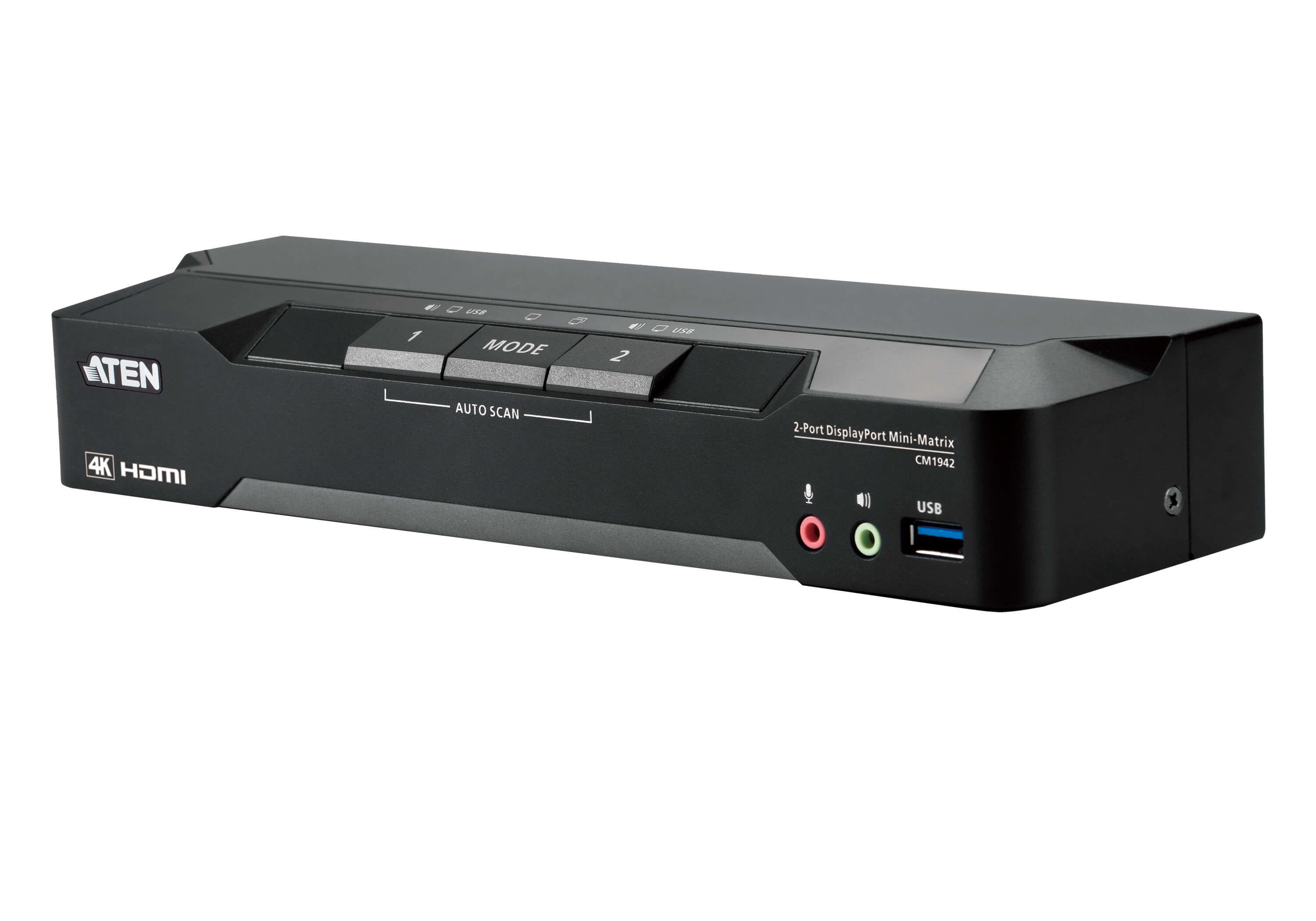 Commutateur KVM ATEN 2 ports DisplayPort 4K - Mini-matrice double affichage