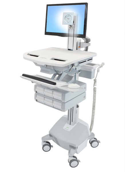 Ergotron StyleView - Chariot multimédia - Aluminium - Gris - Blanc - Aluminium - Plastique - Acier zingué - Écran plat - 15 kg - 61 cm (24")