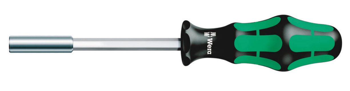 Tournevis porte-embouts Wera 812/1 avec aimant permanent puissant - 40 mm - 23,2 cm - 40 mm - 133 g - Noir/vert