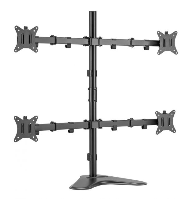 Support de table articulé Equip pour quatre écrans 17"-32" - Autonome - 36 kg - 43,2 cm (17") - 81,3 cm (32") - 100 x 100 mm - Noir