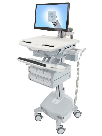 Ergotron StyleView - Chariot multimédia - Aluminium - Gris - Blanc - Aluminium - Plastique - Acier zingué - Écran plat - 15 kg - 61 cm (24")