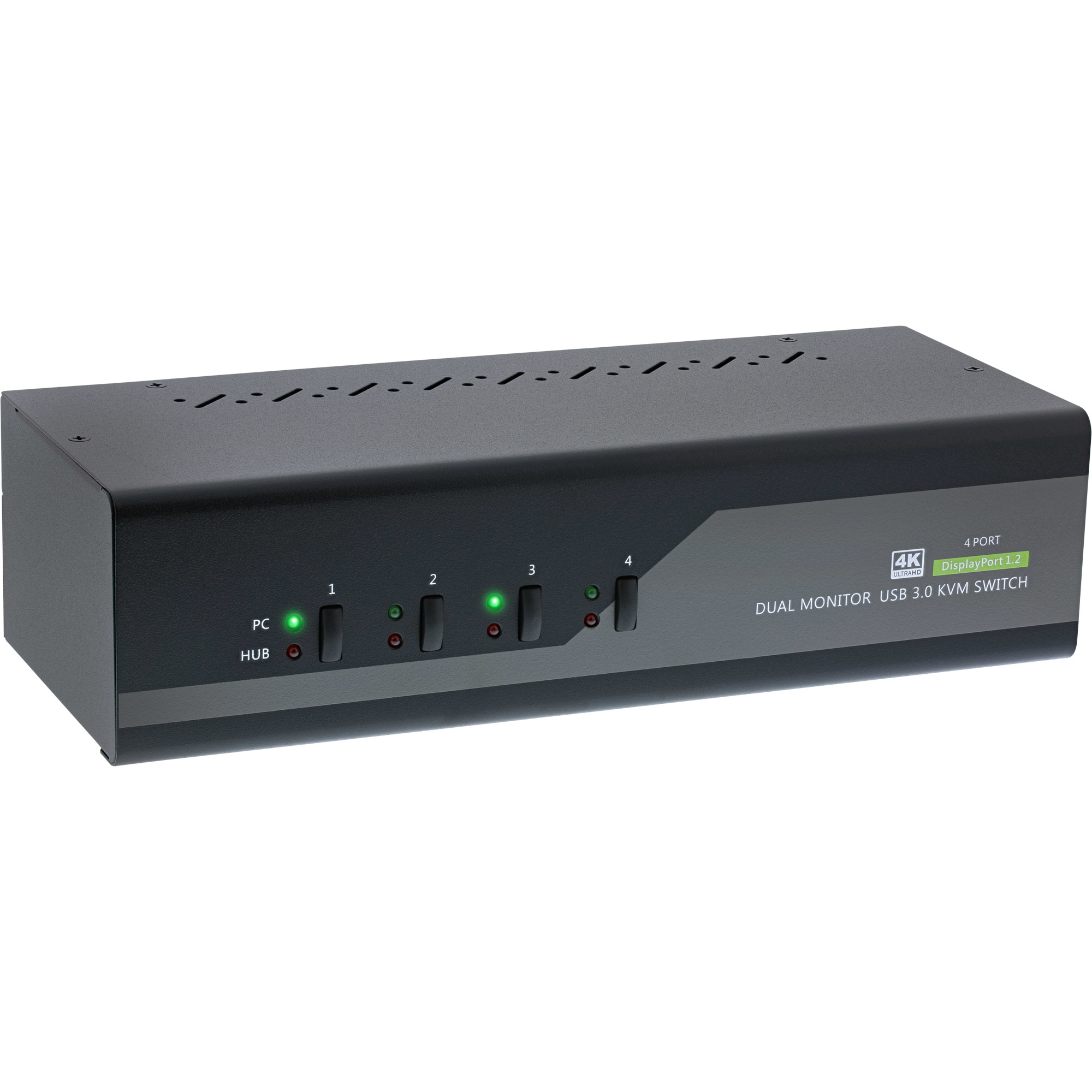 Commutateur KVM 4K double DisplayPort 4 ports en ligne