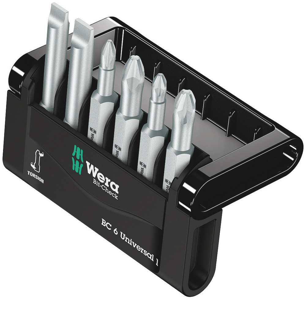 Wera Bit-Check - 6 pièces - Phillips - Pozidriv - Fente - PH 1, PH 2 - PZ 1, PZ 2