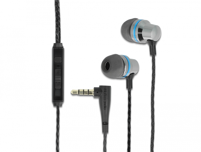 Delock In-Ear KopfhÃ¶rer mit 4 Pin 3.5 mm Klinkenstecker Mikrofon und LautstÃ¤rkeregler+ - 27183