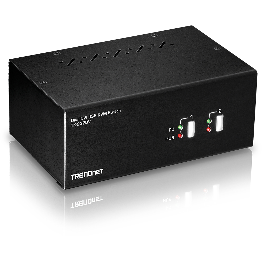 TRENDnet KVM 2-Port Dual Monitor DVI KVM Switch - TK-232DV