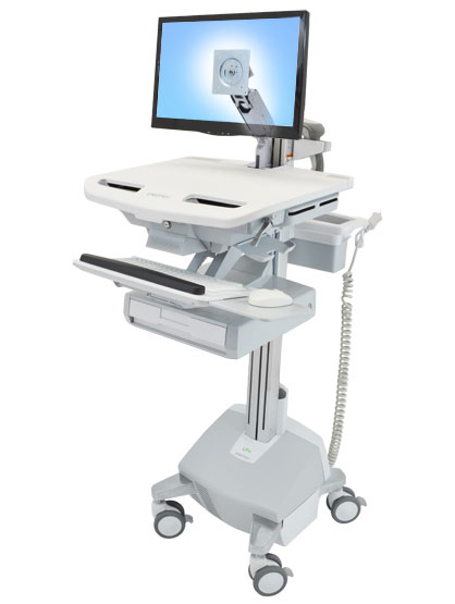 Ergotron StyleView - Multimedia cart - Aluminium - Grey - White - Aluminium - Plastic - Zinc steel - Flat panel - 15 kg - 61 cm (24") - SV44-1212-2