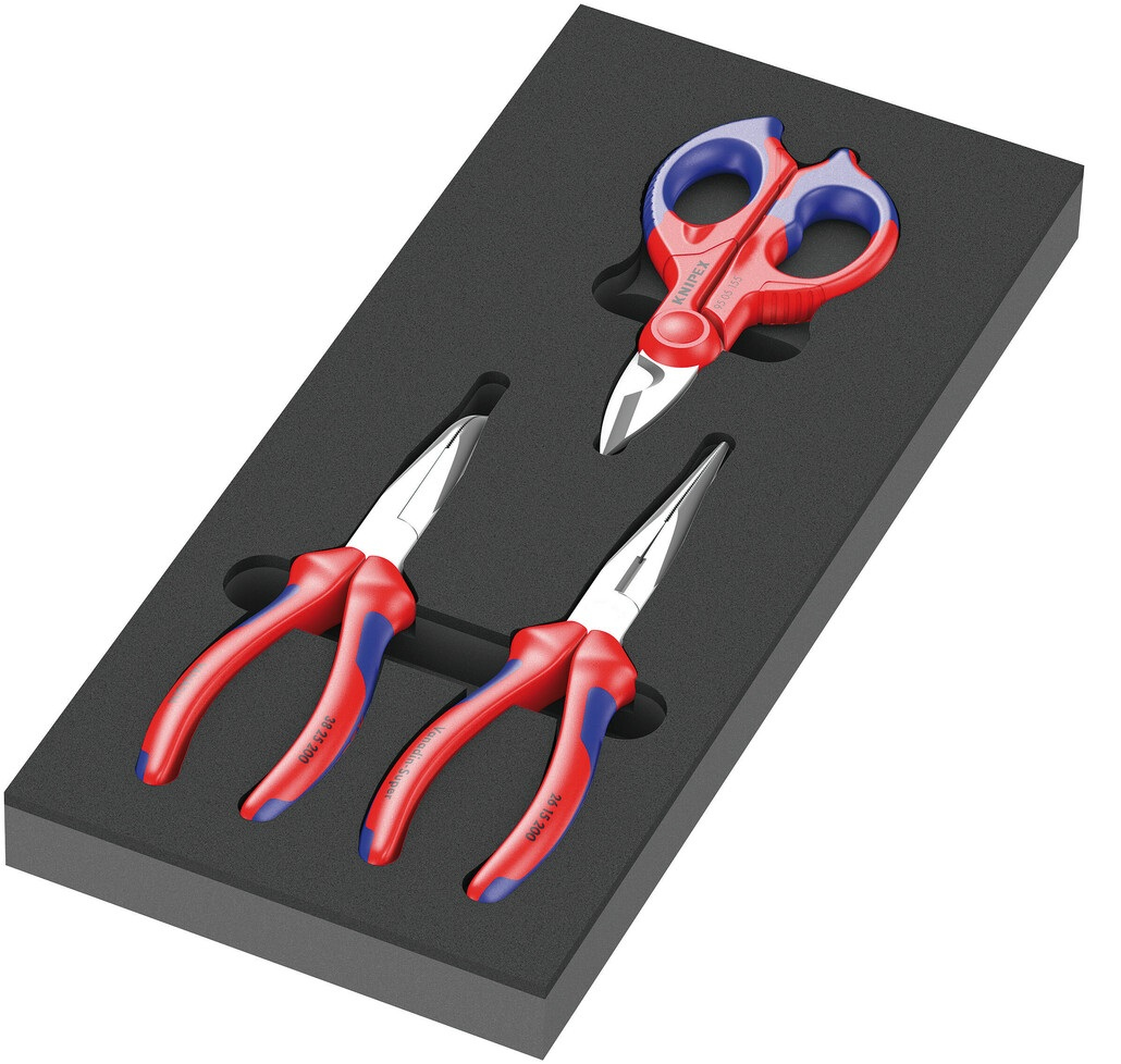 Jeu de pinces Knipex 3 pièces avec insert en mousse Wera 05150181001